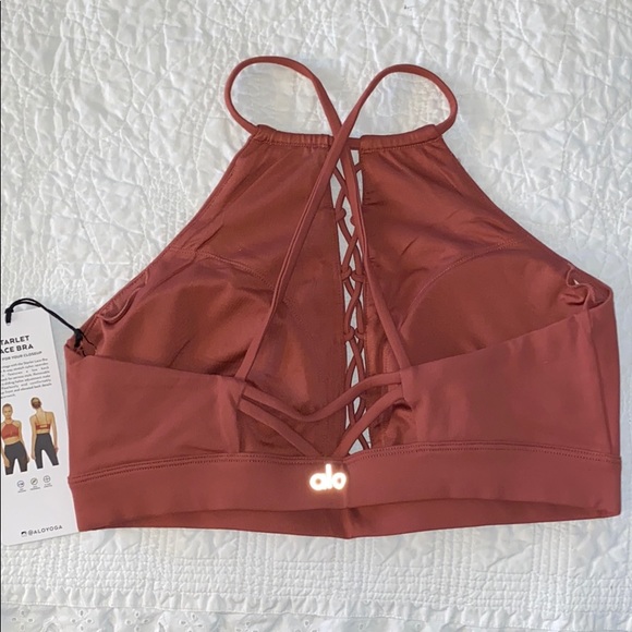 Alo Scarlet Lace Up Sport Bra Size Medium - Picture 4 of 4
